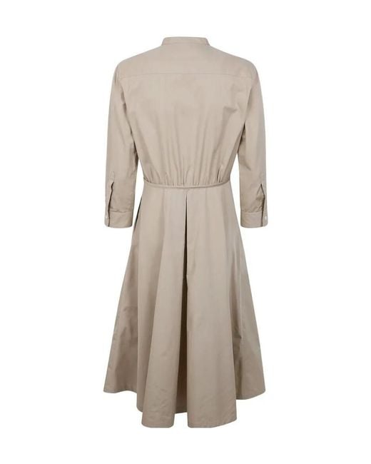 Aspesi Natural Pleated Midi Dress