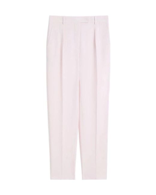 Max Mara Pink Cady Pleated Trousers