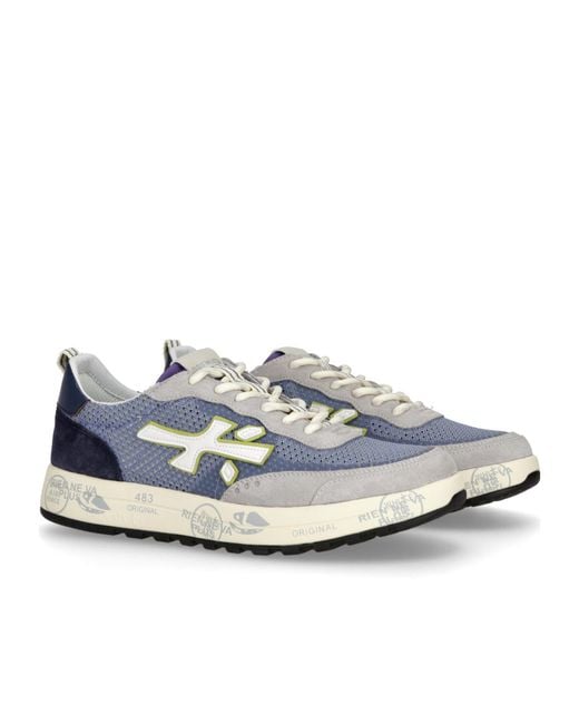 Premiata Blue Nous Low-Top Sneakers for men