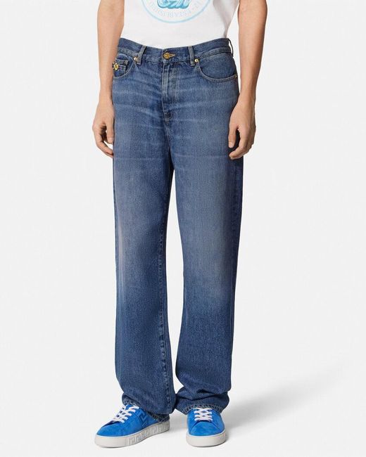 Versace Blue Medusa Biggie Jeans for men
