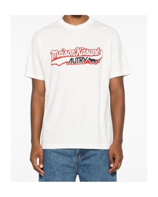 Autry White Logo Printed T-Shirt for men