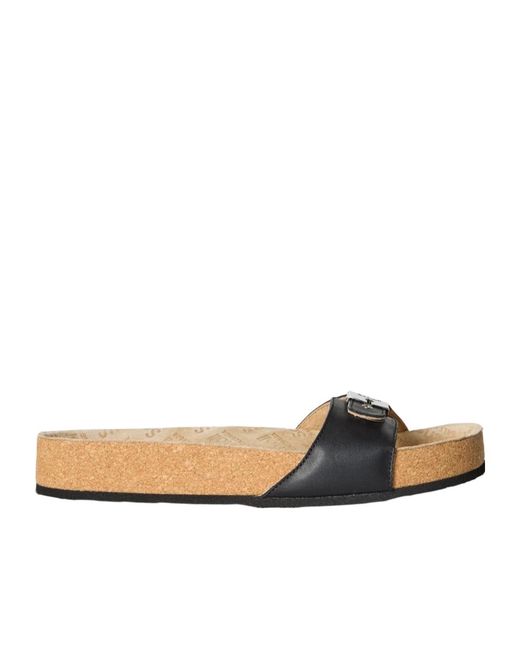 Balenciaga Brown Logo Detail Slippers