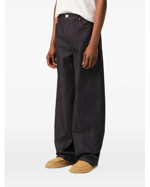 AMI Blue Belt-Loop Jeans for men