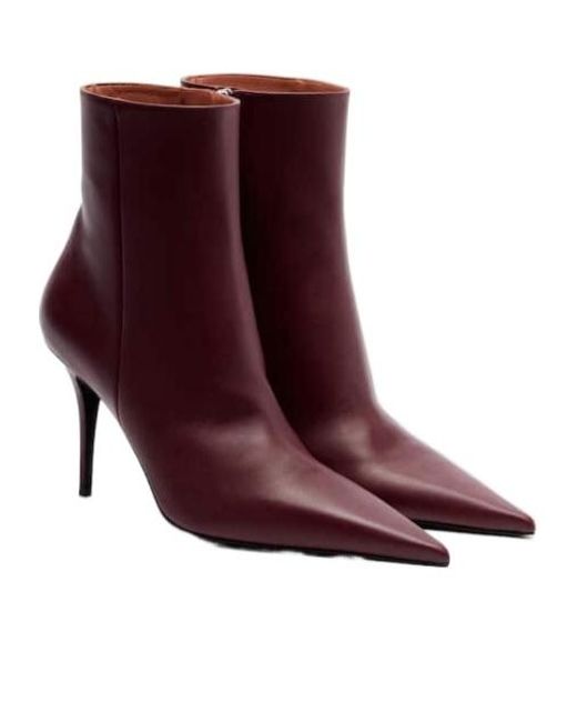 AMINA MUADDI Purple Leather Ankle Boots