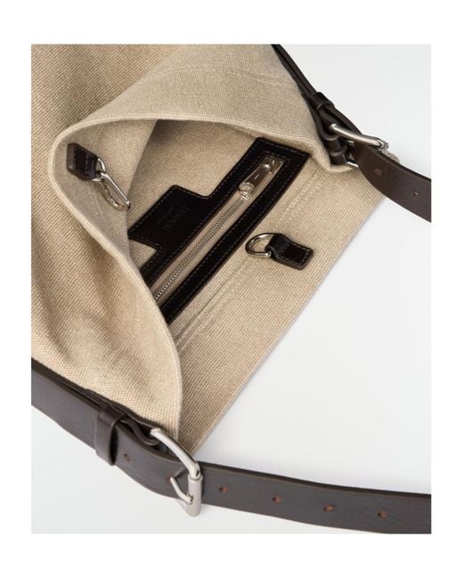 Lemaire White Small Belted Tote Bag for men