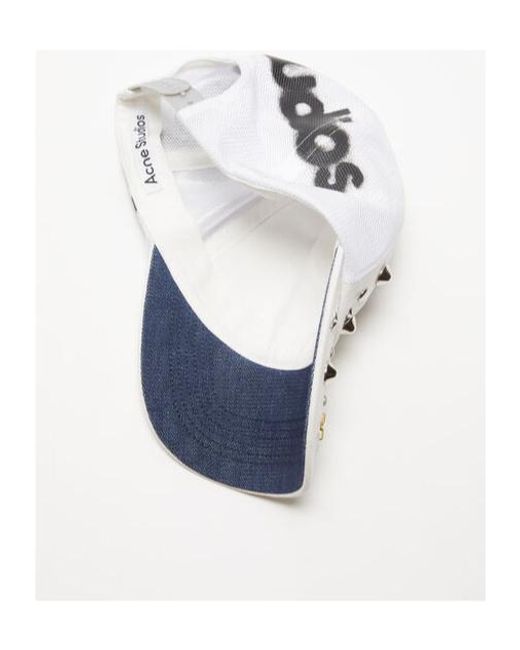 Acne White Stud-Embellished Cap