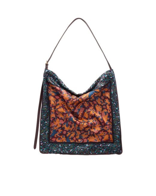 Dries Van Noten Red Printed Satin Shoulder Bag