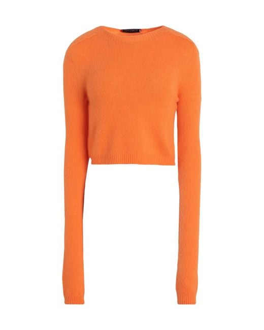 MAX&Co. Orange Lightweight Knit Crew Neck Long Sleeve Top