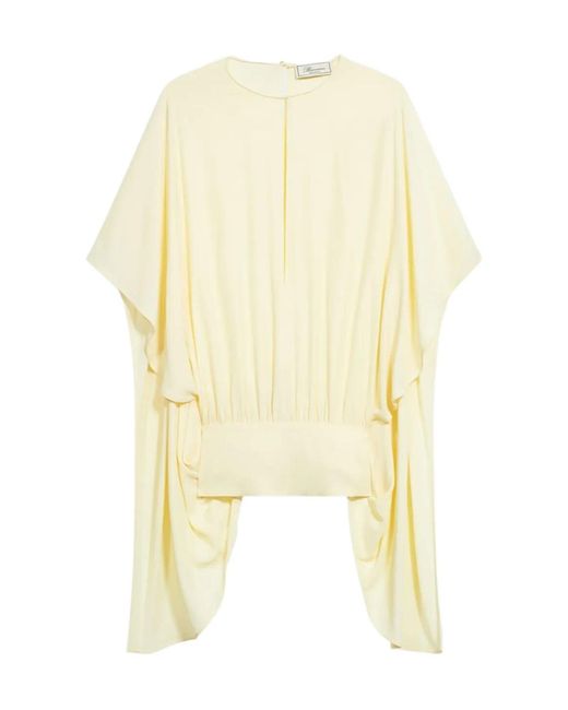 Blumarine Yellow Draped Batwing Top