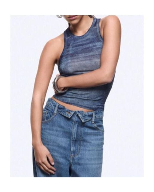 Liu Jo Blue Denim-Finish Top