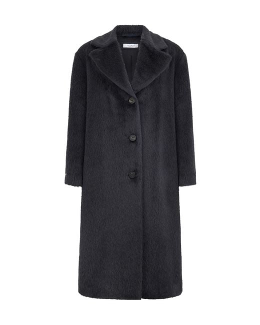Peserico Black Single-Breasted Long Coat
