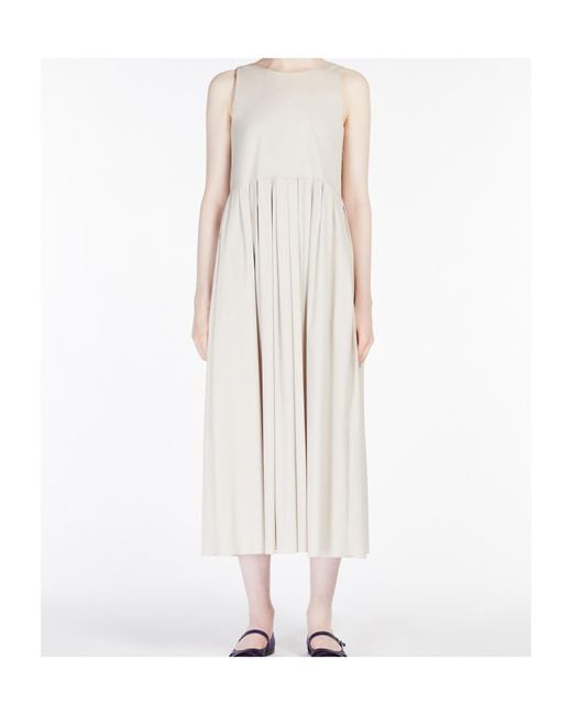 Max Mara White 'S Moira Crewneck Sleeveless Dress