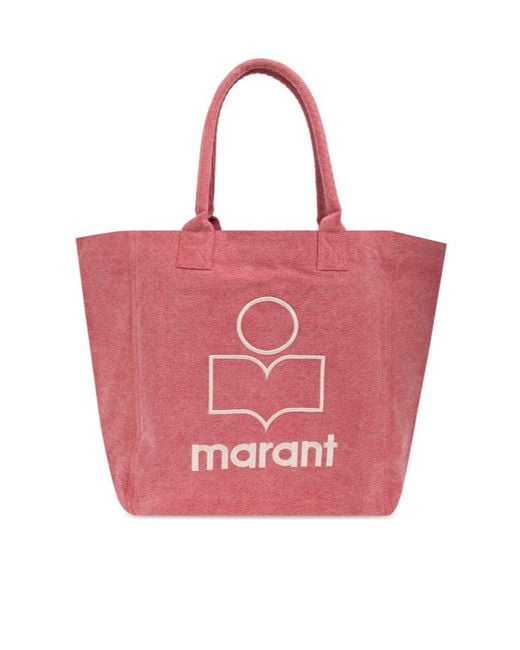 Isabel Marant Pink Yenky Logo Printed Tote Bag