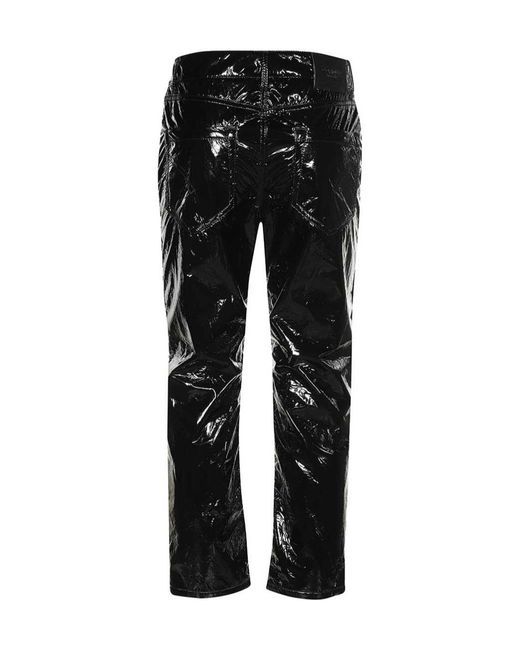 Dondup Black Coated Straight-Leg Pants
