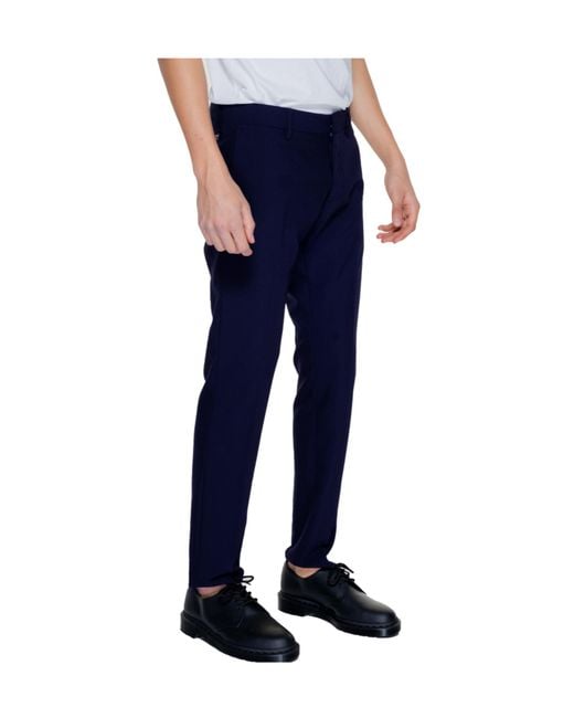 Antony Morato Blue Casual Pants With Belt Loops for men
