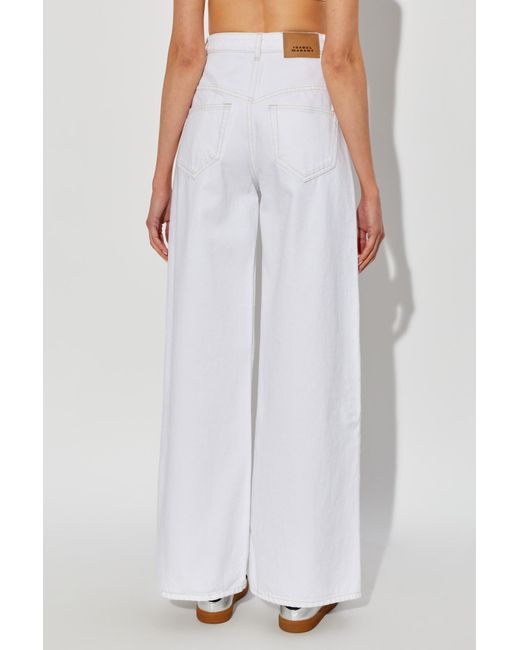Isabel Marant White Belt Loop Denim Trousers