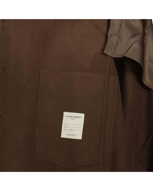 Officine Generale Brown Officine Générale Bryce Single-Breasted Coat for men