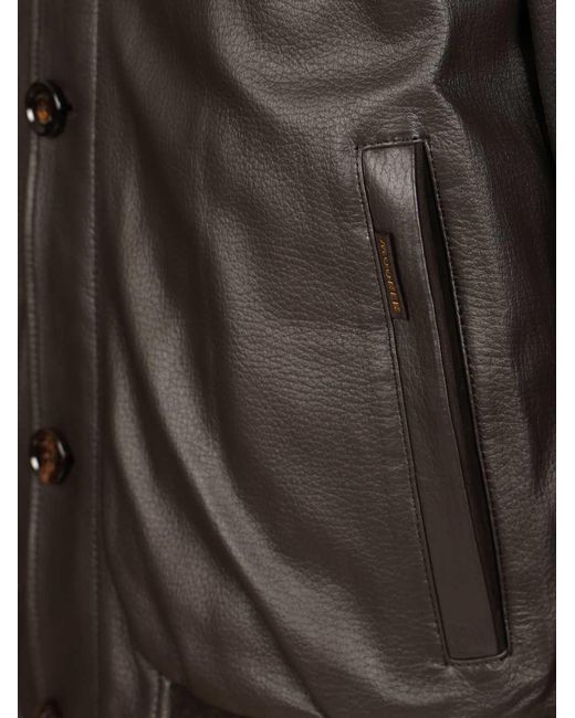 Moorer Black Cleros Padded Bomber Jacket for men