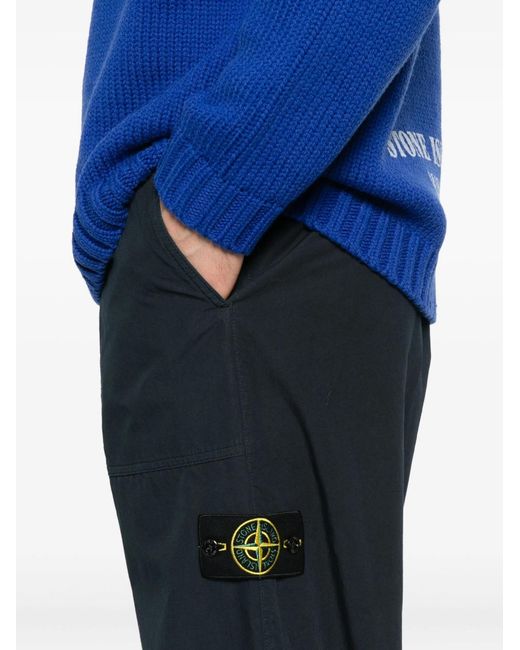 Stone Island Blue Belt Loops Slacks for men
