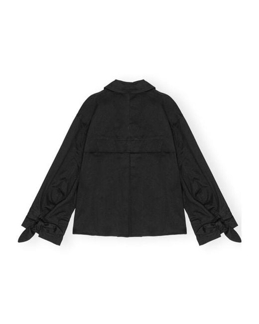 Ganni Black Herringbone Buttoned Jacket