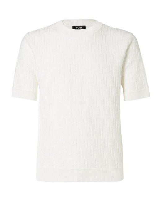 Fendi White Ff Cotton Pullover for men