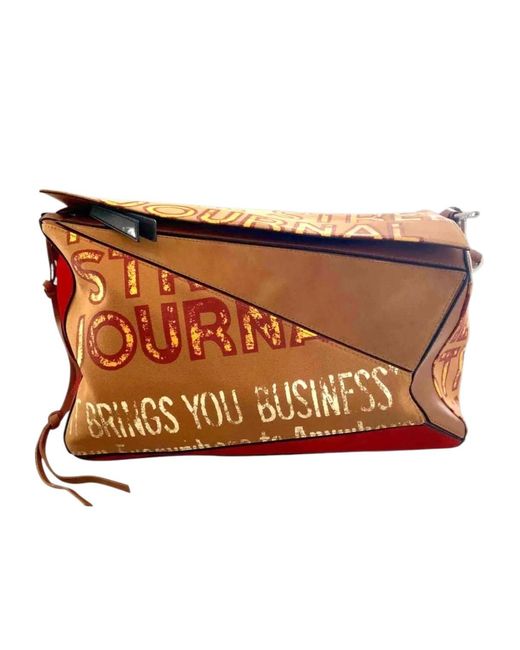 Loewe Brown Puzzle Shoulder Bag for men