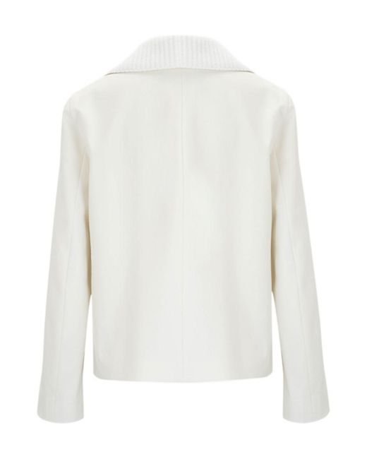Fabiana Filippi White Long-Sleeved Single-Breasted Jacket