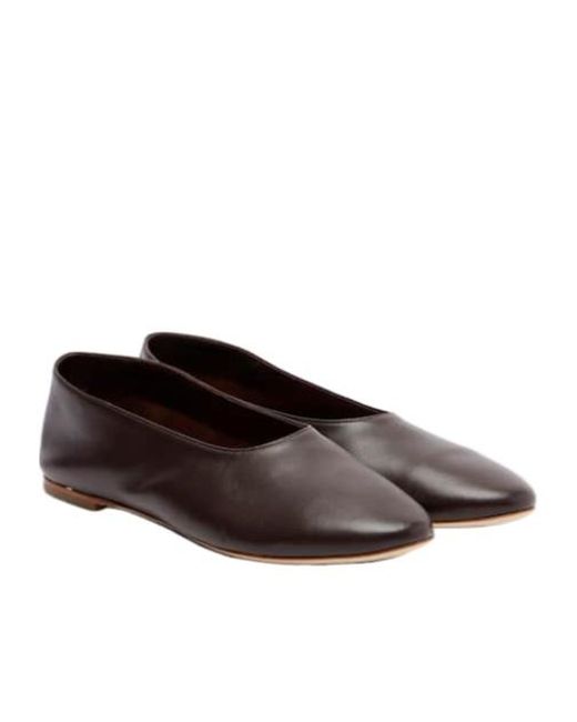 Staud Brown Alba Leather Ballet Flats