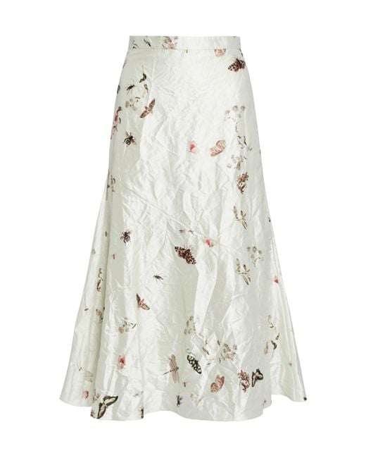 Erdem White Printed Skirt