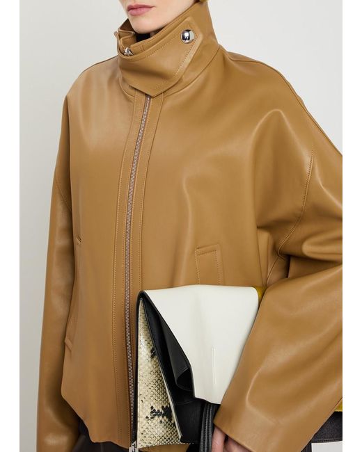 Khaite Brown Leather Jacket