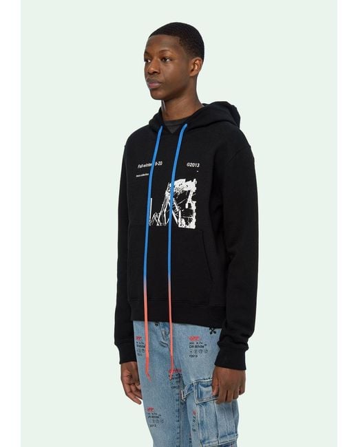 Off-White c/o Virgil Abloh Blue Chen Linong's Ruined Factory Printed Hooded Sweater for men