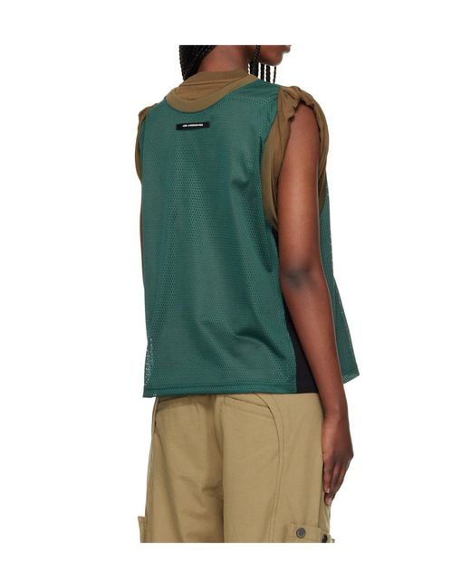 ANDERSSON BELL Green Layered Rolled-Up Basketball Jersey T-Shirt