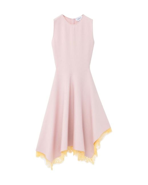 McQueen Pink Lace Detail Asymmetric Dress