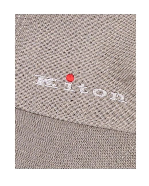 Kiton Gray Logo-Embroidered Baseball Cap for men