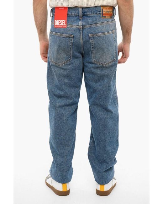 DIESEL Blue D-Mand Mid-Rise Straight-Leg Jeans for men