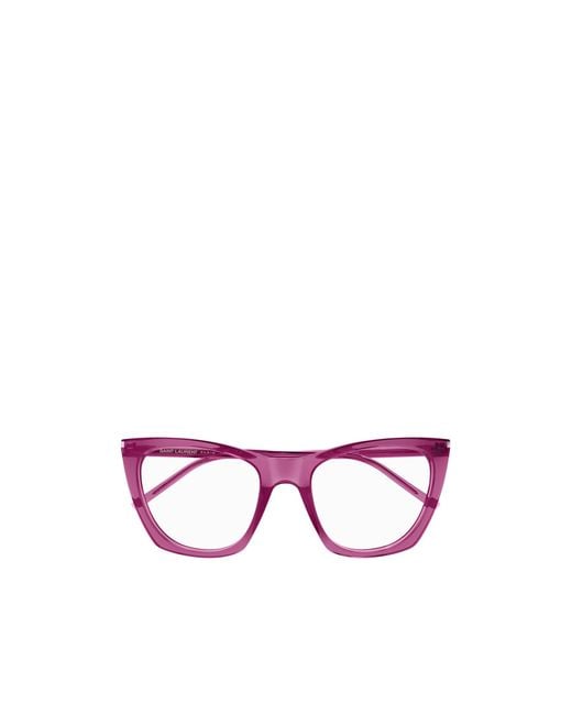 Saint Laurent Pink Eyewear Kate Thin Cat-Eye Sunglasses