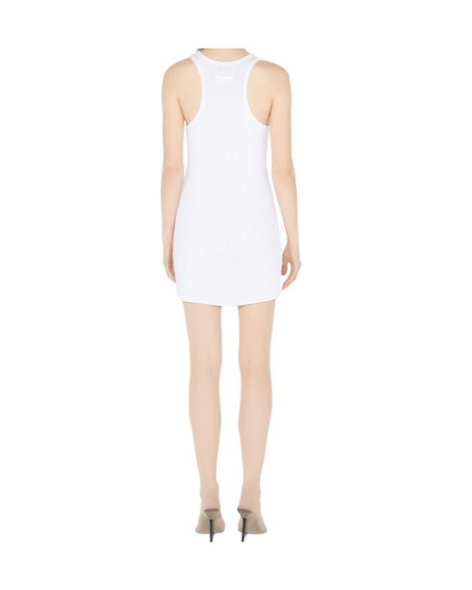 Jean Paul Gaultier White Ribbed Mini Dress