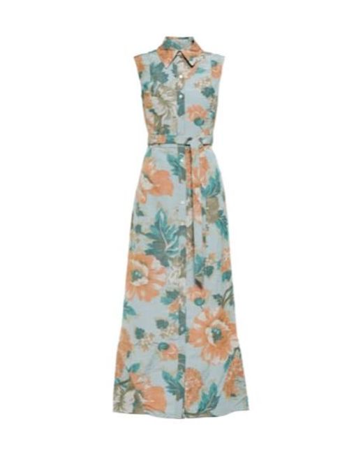 Erdem Blue Mona Floral Cutout Midi Dress
