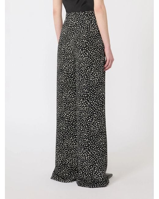 Max Mara Gray Studio Fresco Printed Wide Leg Trousers