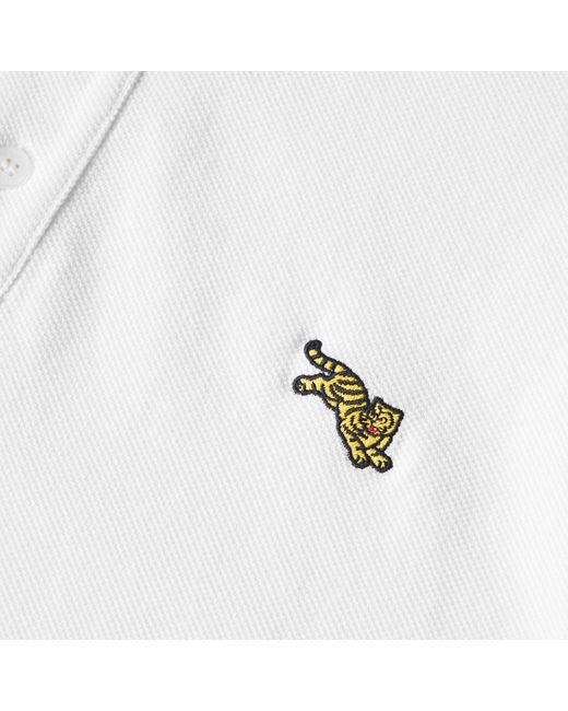 KENZO White Solid Short-Sleeve Polo Shirt for men