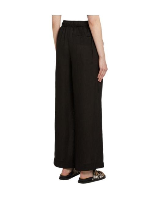 Marella Black Drawstring Elastic Pants
