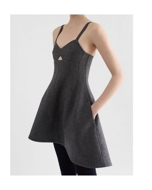 Jil Sander Black A-Line Bustier Dress