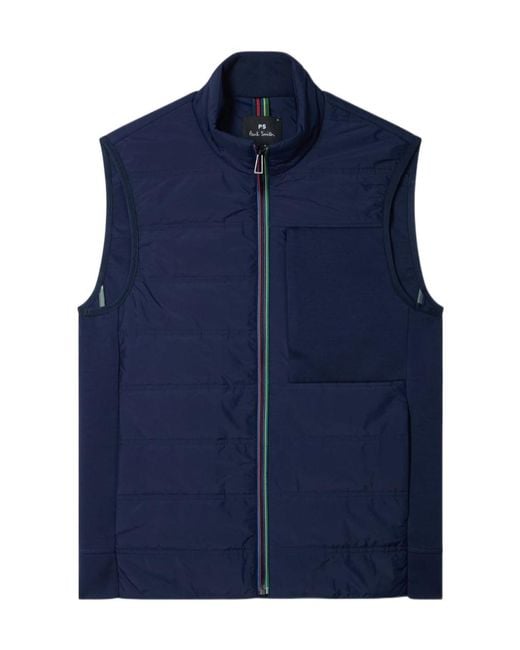 Paul Smith Blue Ps Quilted Zipped Jacket for men