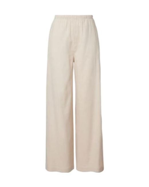 Max Mara White Destino Linen-Blend Wide-Leg Silhouette