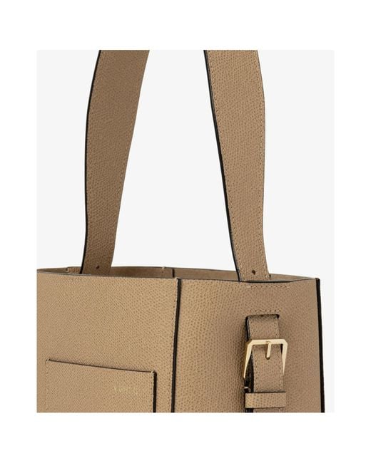 Valextra Natural Open Top Mini Bucket Bag