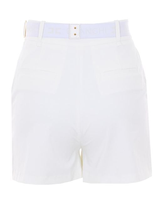 Elisabetta Franchi White Belt Shorts