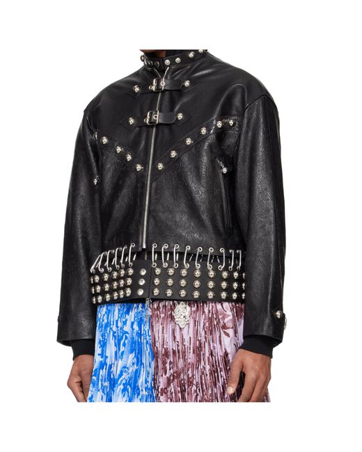 Chopova Lowena Black Lunge Leather Jacket for men