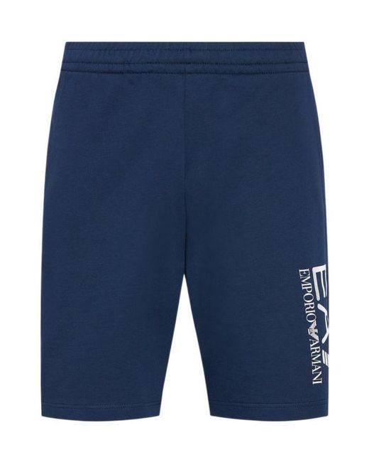 EA7 Blue Logo Detail Shorts for men