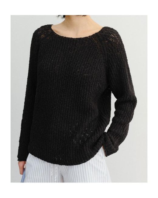 DUNST Black Open-Knit Sweater