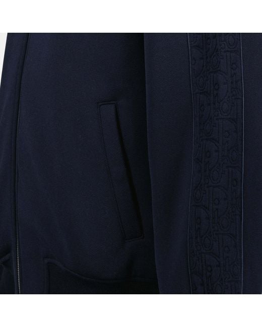 Dior Blue Homme Oblique Zip-Up Track Jacket for men